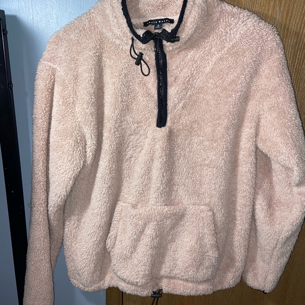 Pink fluffy sweater